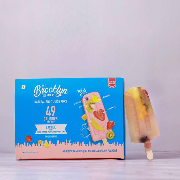 Lychee Fruit Pop with Strawberry, Blueberry, Mango, Pineapple & Kiwi Chunks