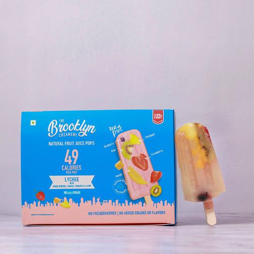 Lychee Fruit Pop with Strawberry, Blueberry, Mango, Pineapple & Kiwi Chunks