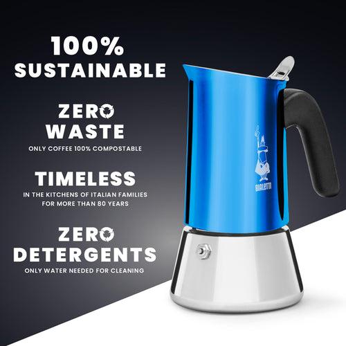 Bialetti Venus Induction Blue Stainless Steel Moka Pot