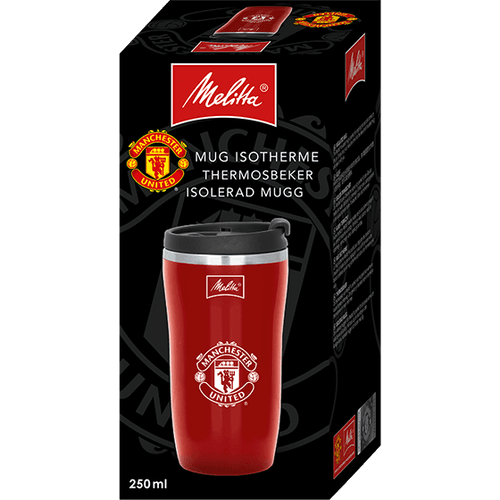 Man Utd Thermal Travel Mug, 250ml, Red