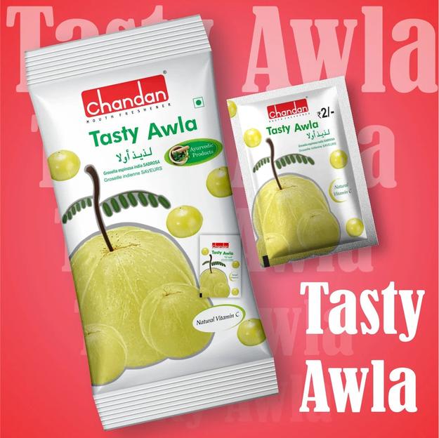 Tasty Awla 50 Sachets | 140gm | Mukhwas | Awla Chews 100% Natural | Contains Amla Mixed with Spices