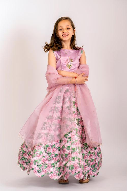 Kobi Pink Lehenga Kids