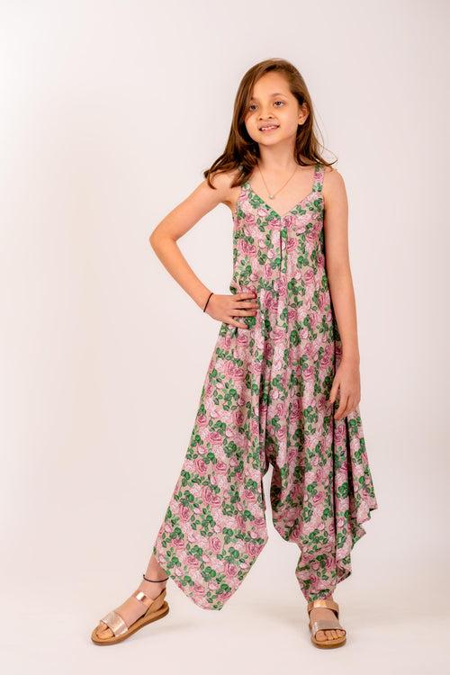 Moss Green Palazzo Jumpsuit Kids