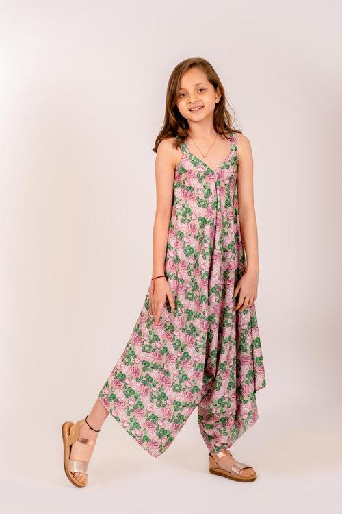 Moss Green Palazzo Jumpsuit Kids