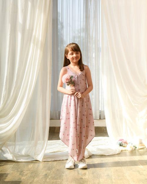 Rosey Pink Palazzo Jumpsuit Kids