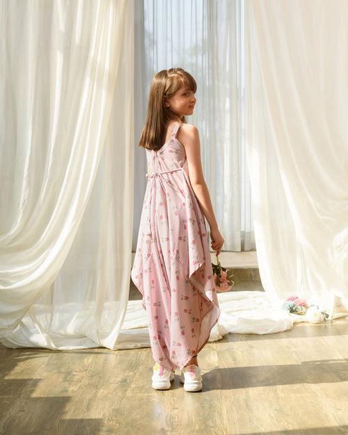 Rosey Pink Palazzo Jumpsuit Kids