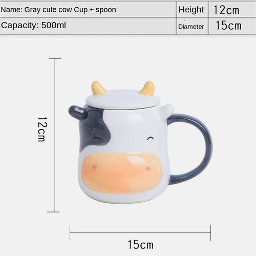 3D Cute Cow Ceramic Mug