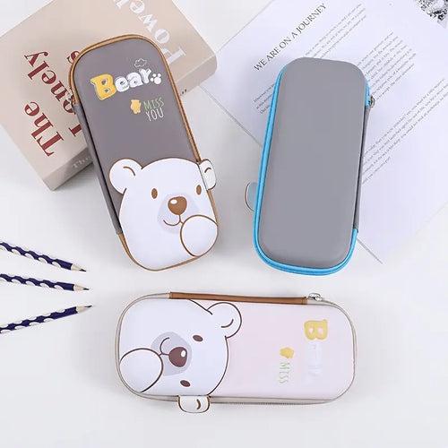 Cute Bear 3D Pattern Kids stationery zipper Pouch