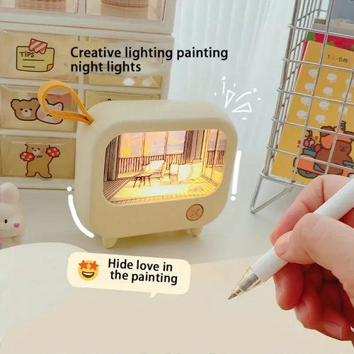 LED TV Painting Night Light | Home Decoration | Desk Lamp