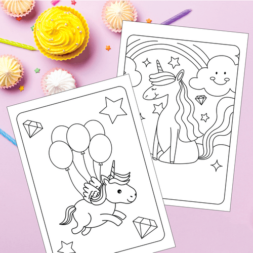 Space & Unicorn Theme Coloring Book For kids
