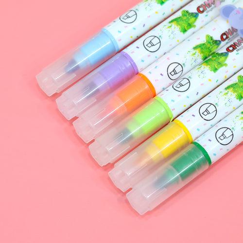 Jungle Themed Double-headed Colored Magic Highlighter Pen Pack of 6 Pcs