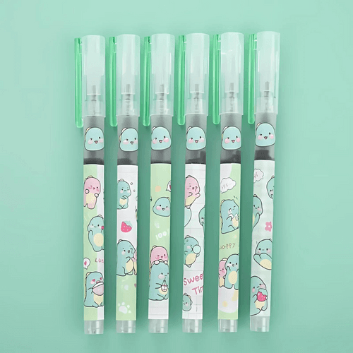 Dino Kawaii Gel Pens Set of 6 Pcs