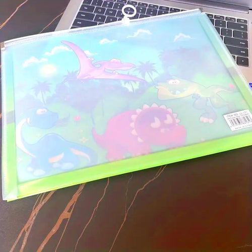 Dino A4 File Folder Zipper Bag