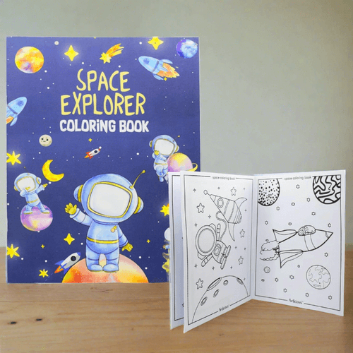 Space & Unicorn Theme Coloring Book For kids