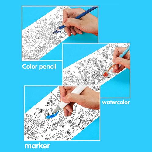 Reusable Animal Painting Sheet With Color Pencils