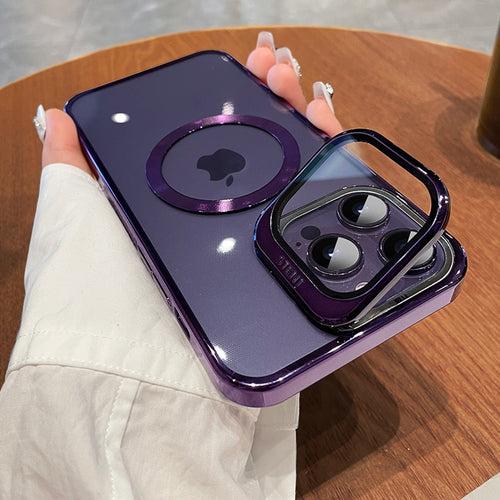 iPhone 14 Series Luxury MagSafe Camera Protector Stand Case