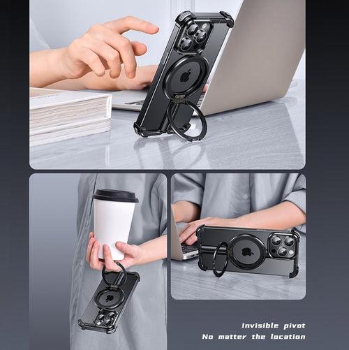 iPhone 14 Series Pivot Guard Magnetic Ring Stand Case