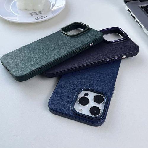 iPhone 14 Series Frosted Elegance Leather Pattern Case