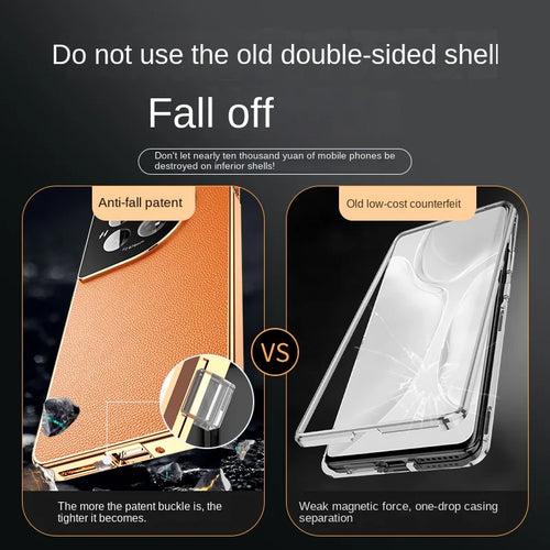 Aluminium Frame Leather Back Case - OnePlus