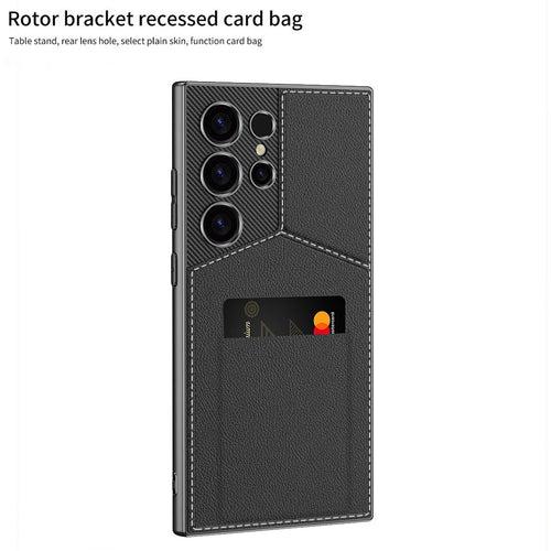 Luxury Magnetic Bracket Card Holder Case - Samsung