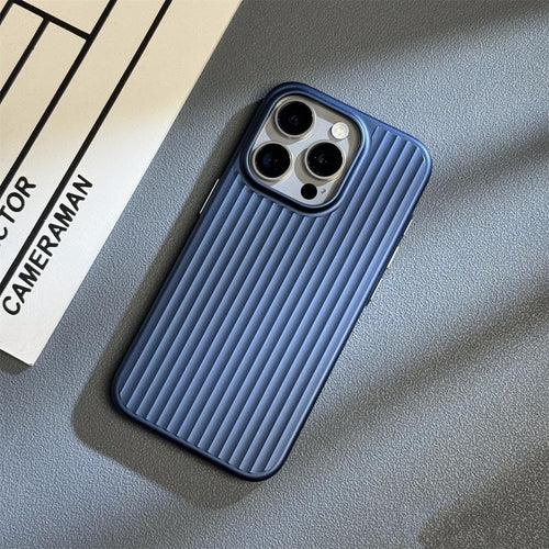 Corrugated Pattern Matte Plating Case - iPhone