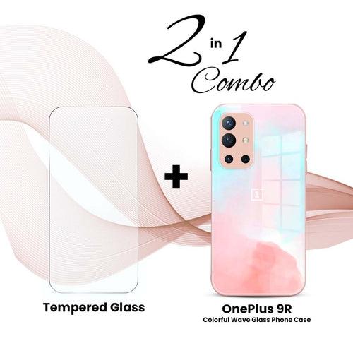 OnePlus (2 in 1 Combo) - Colorful Wave Glass Phone Case + Tempered Glass