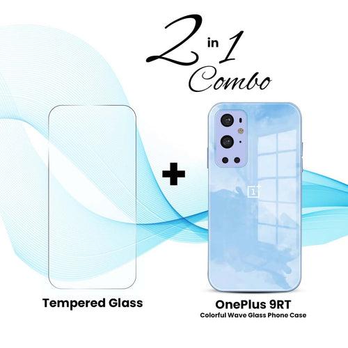 OnePlus (2 in 1 Combo) - Colorful Wave Glass Phone Case + Tempered Glass