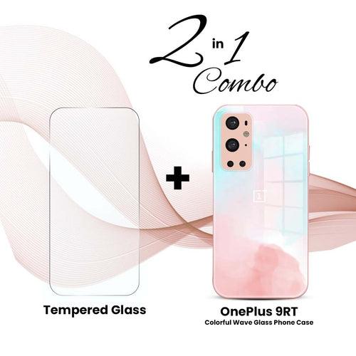 OnePlus (2 in 1 Combo) - Colorful Wave Glass Phone Case + Tempered Glass