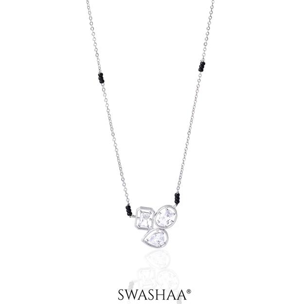 Malti Solitaire Silver Mangalsutra