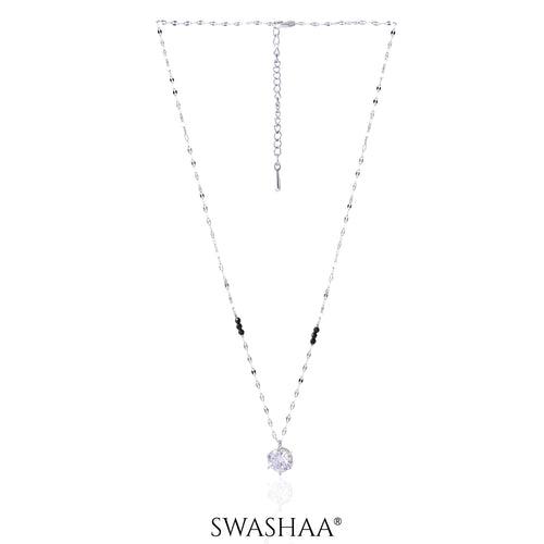 Madan Solitaire Silver Mangalsutra