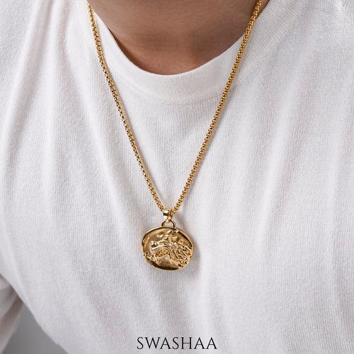 Trason 18K Gold Plated Men's Chain Pendant