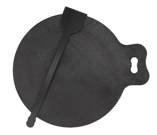 Iron Dosa Tawa | Pizza Pan | Roti Tawa with Turner Ladle 30 cms | 1.5 Kgs | Induction Compatible