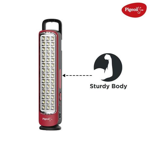 Pigeon Capella LED Rechargeable Emergency Lamp with 2 x 1600 mAH Battery and 8 Hours Backup (Red) - 14436