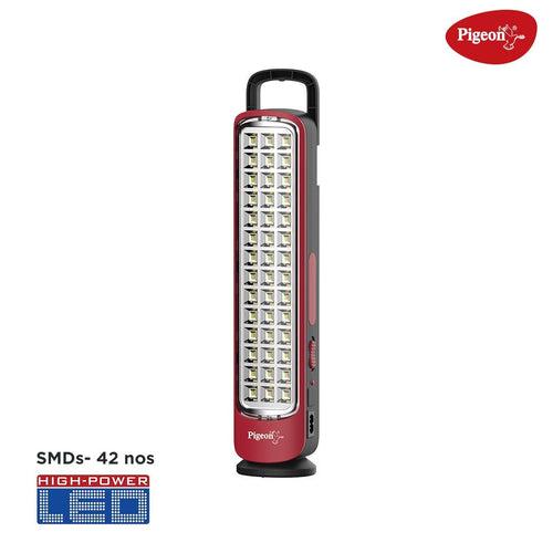 Pigeon Capella LED Rechargeable Emergency Lamp with 2 x 1600 mAH Battery and 8 Hours Backup (Red) - 14436