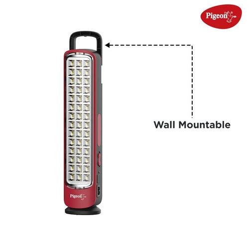 Pigeon Capella LED Rechargeable Emergency Lamp with 2 x 1600 mAH Battery and 8 Hours Backup (Red) - 14436