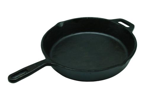 eKitchen Buttermold Cast Iron Deep Skillet | Fry Pan | Triple Seasoned | 10.25 inches | 2.94 Kgs | Induction Compatible