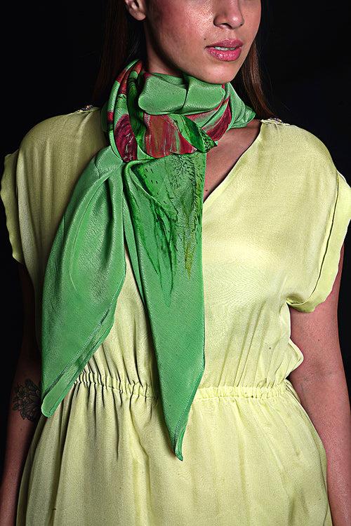 SEESA- Absinthe Green Scarf With Floral Print