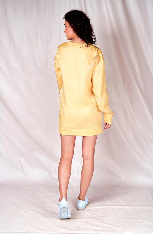 SEESA-Yellow contemporary sweatshirt dress