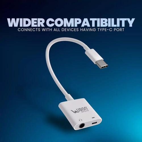 Ubon 2-in-1, All Rounder WR-477 Type-C Charging & Audio Connector
