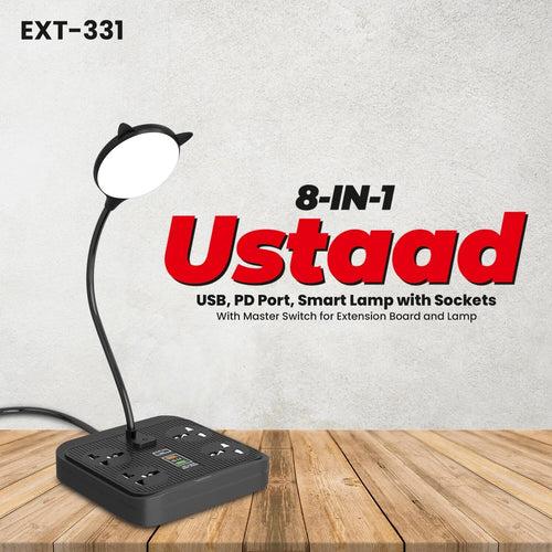 Ubon Ustaad EXT-331, 8-IN-1 2500W and  2.4-Ampere Extension Board with LED Lamp