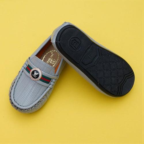 Grey & Brown Boys Loafers Shoes