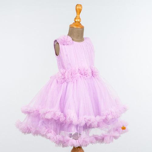 Purple Frill Frock for Girls