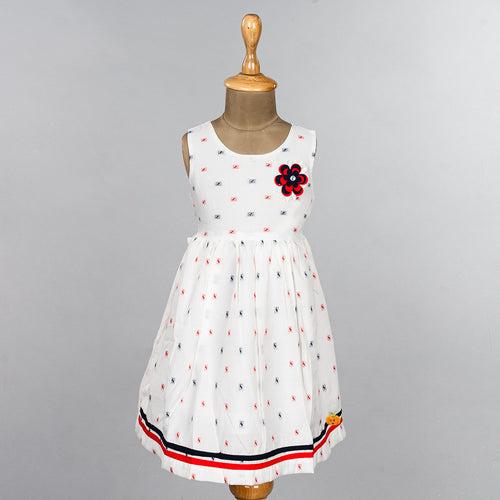 White Cotton Frock for Girls