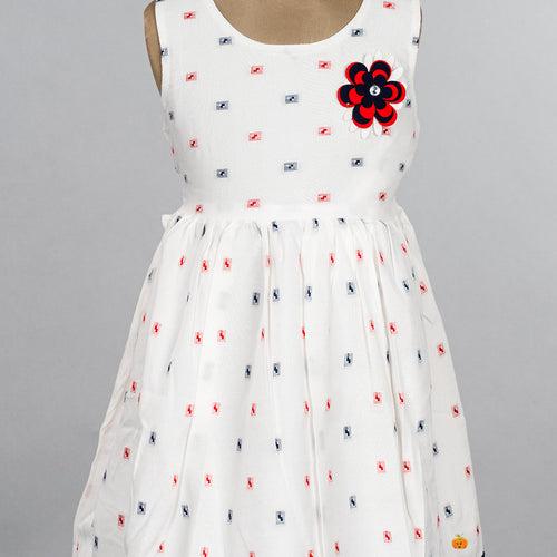 White Cotton Frock for Girls