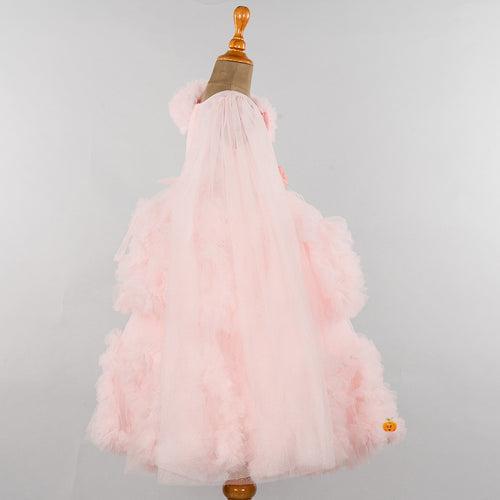 Peach Net Gown for Girls