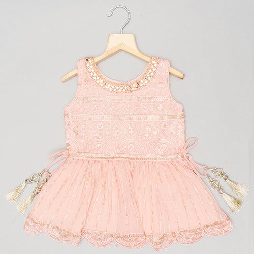 Onion & Cream Palazzo Suit for Girls