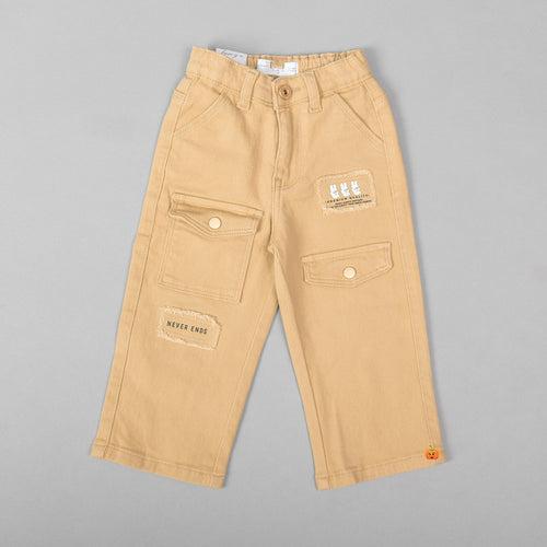 Khaki & Black Girls Cargo Pant