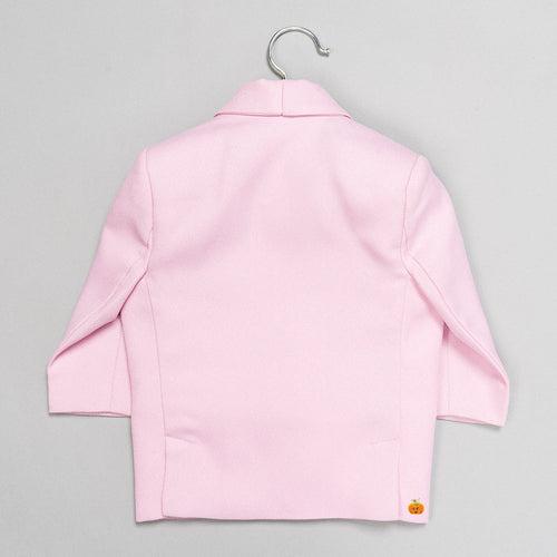 Pink Solid Boys Suit