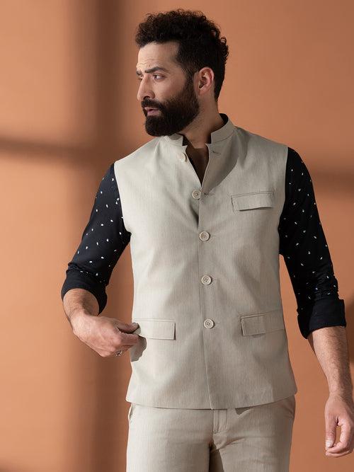 Being Beige Nehru Jacket