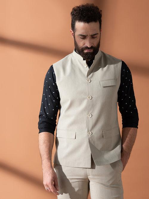 Being Beige Nehru Jacket